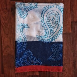 3/$25 Style & Co blue and white Paisley scarf